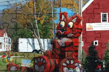 Hay bale cat