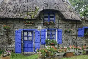 Cottage with Blue Doors