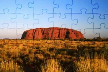 Uluru Ayers Rock with desert vegatation