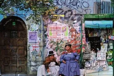 Street sellers in La Paz