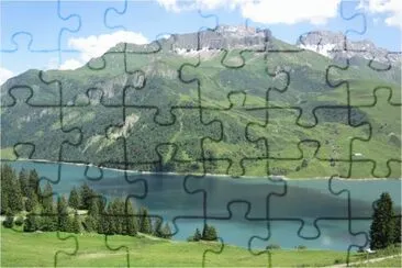 פאזל של Ombre de nuage sur le lac