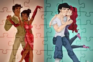 Tiana + Naveen  Ariel + Eric jigsaw puzzle