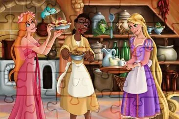 Giselle Tiana Rapunzel jigsaw puzzle