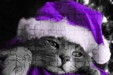 פאזל של Purple Santa Kitty