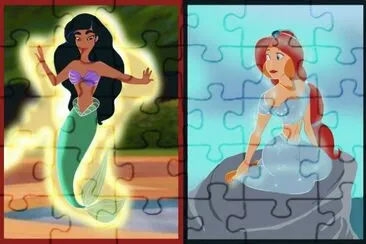 Jasmine as Ariel + Ariel as Jasmine