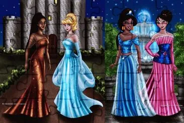 Pocahontas Cinderella Jasmine Mulan jigsaw puzzle