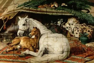 Painting from Sir Edwin Landseer  Arabic Horses