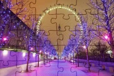 Purple Purple Christmas Walkway-London jigsaw puzzle