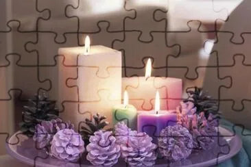 Christmas Candles   Lavender Pine Cones