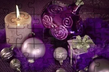 Purple Christmas Table Decor jigsaw puzzle