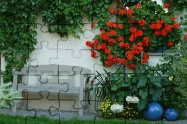 Lovely seat in the Garden jigsaw puzzle