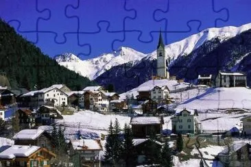 Small Village Graubunden Switzerland