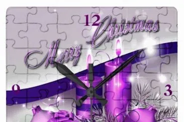 Purple Christmas Wall Clock
