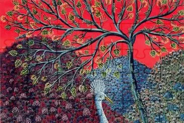 Peacock with Locusts jigsaw puzzle