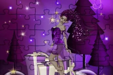 Very Purple Christmas-Art jigsaw puzzle