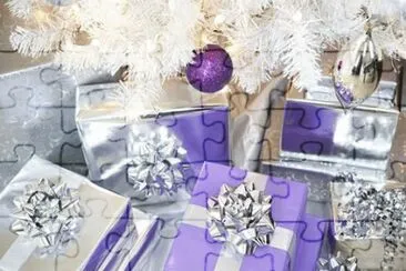 Purple and Silver Christmas Presents jigsaw puzzle