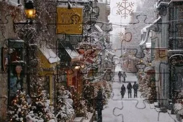 Christmas  downtown  old Quebec city