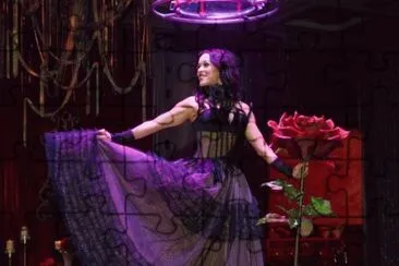 Model in Purple at Bellagio Party-What a Dress! jigsaw puzzle