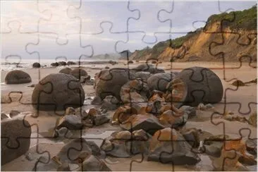 Cracked Stones on the Beach