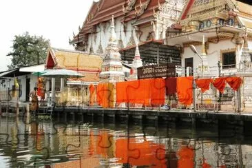 Monks Laundry at the Monastry  Bangkok