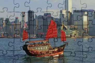Chinese Junk  Hong Kong jigsaw puzzle