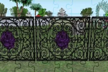 Purple Rose Fence jigsaw puzzle