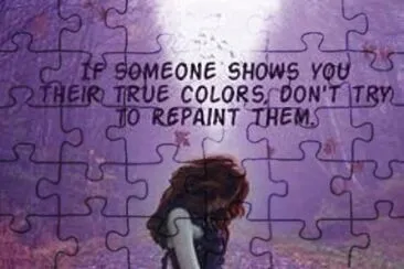 Pondering Girl in Purple-Art jigsaw puzzle