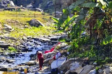 Laundry in the River  Nepal