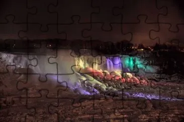 Night -Niagara Falls frozen 1-12-14 jigsaw puzzle