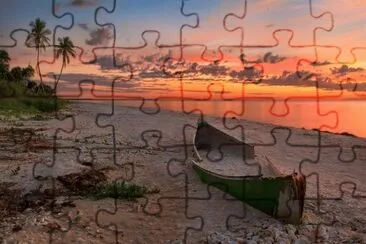 Broken Boat at the Beach jigsaw puzzle