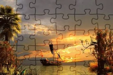 Sailboat at Sunset jigsaw puzzle