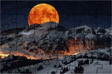 Moon above the Sierra Nevada jigsaw puzzle
