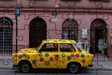 Cheerful Trabant   former DDR product jigsaw puzzle