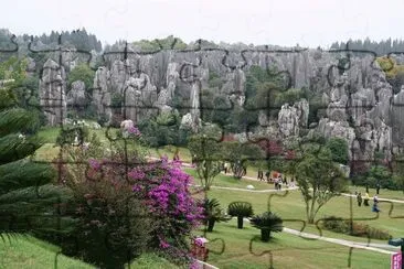 Stone Forest outside Kunming  Yunnan  China jigsaw puzzle