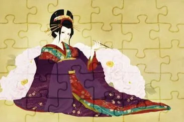 Art  Geisha in beautiful Kimono