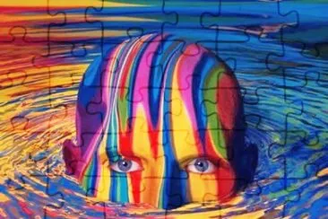 el rostro de colores jigsaw puzzle