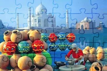 Alfareros en el Taj Mahal jigsaw puzzle