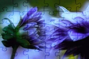 פאזל של Kissing Purple Flowers-Art