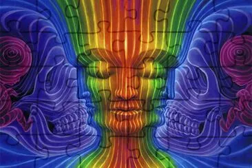 Faces on a crazy trip jigsaw puzzle