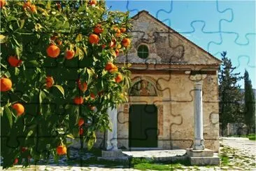 Oranges next to the Church   Cyprus jigsaw puzzle