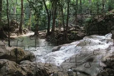 Erewan falls 2 Kanchananburi Thailand jigsaw puzzle