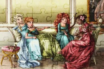 Elsa Anna Merida Tiana jigsaw puzzle