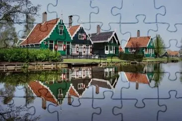 Houses in the Zaanstreek  the Netherlands