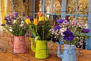 3 Bules com flores jigsaw puzzle