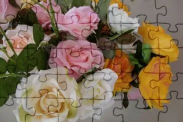 tres tons de rosas jigsaw puzzle