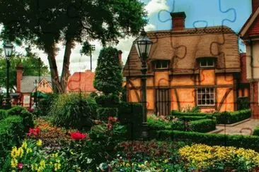 Flower Garden and Old House