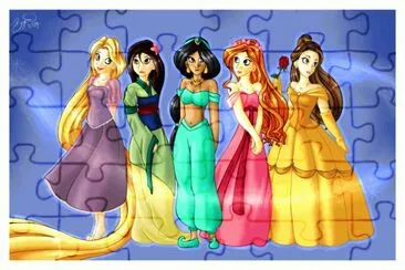 Rapunzel Mulan Jasmine Giselle Belle jigsaw puzzle