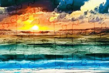 atardecer en el mar jigsaw puzzle