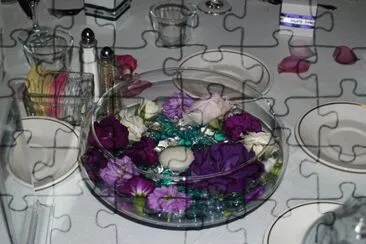 Centerpiece of Floating Purple Flowers jigsaw puzzle