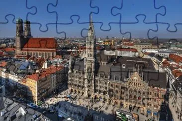 Town Hall and Frauen Kirche  Munich
